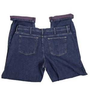 Cabela's Jeans Flannel Lined Straight Leg Dark Wash 18 Regular